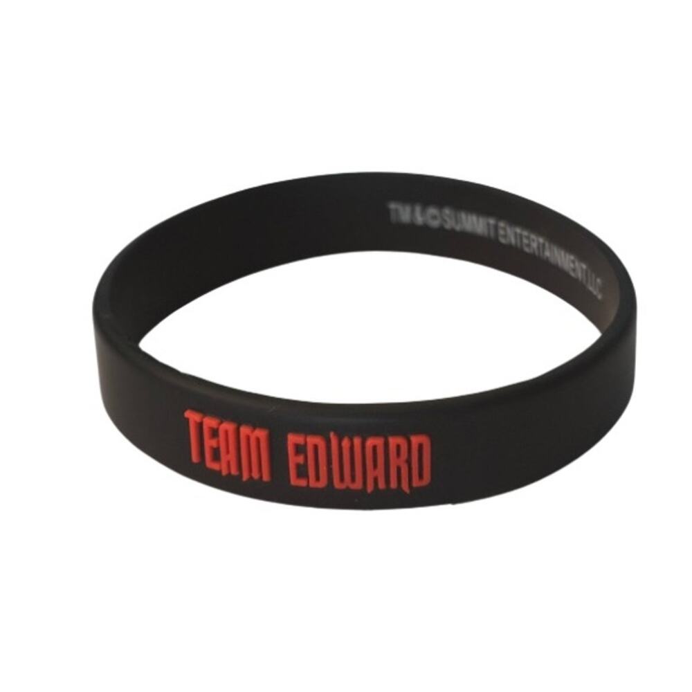 Twilight “Team Edward” Black & Red Rubber Bracelet